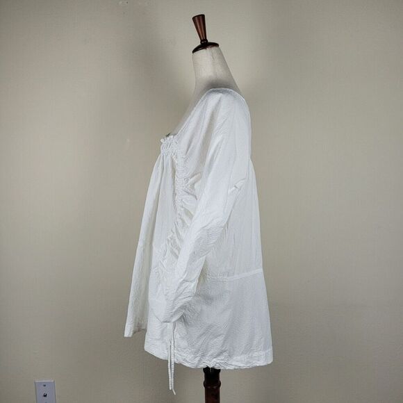 Free People Top Large White Brynn Tunic Peasant Cottagecore Hippie Babydoll - Picture 5 of 10